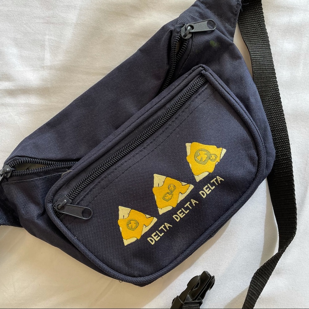 Tri Delta nachos navy fanny pack
